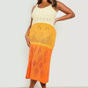 PLUS OMBRE KNITTED MAXI DRESS
